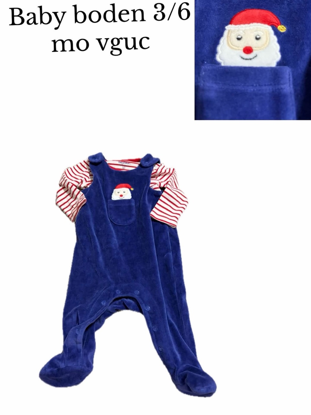 Baby boden 3/6 month Christmas Santa outfit